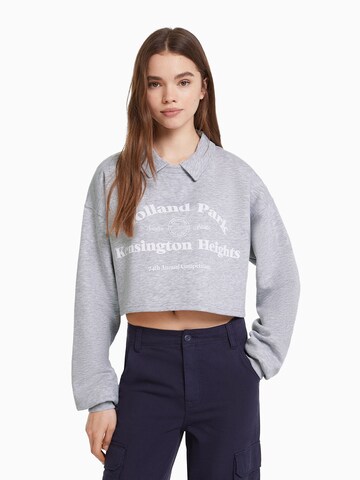 Sweat-shirt Bershka en gris : devant