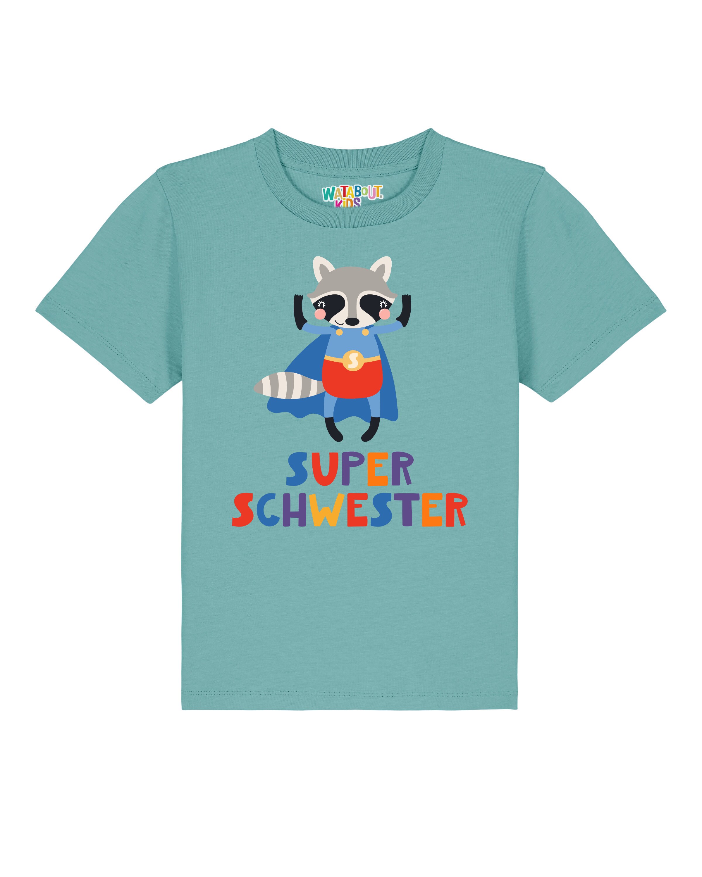 T-Shirt 'Superschwester' watabout.kids en bleu : devant
