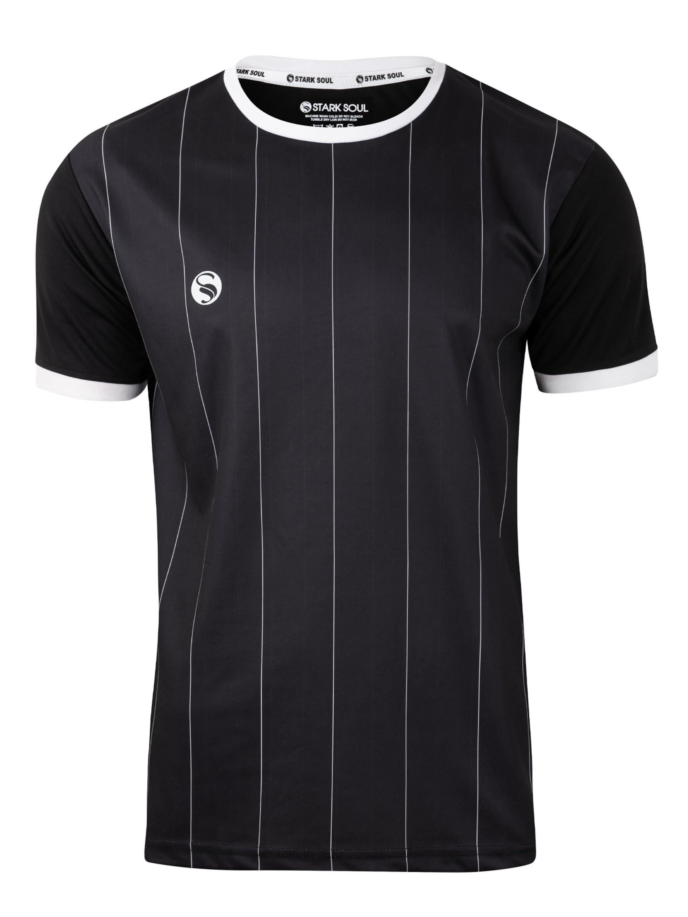 T-Shirt fonctionnel 'Pinstripes' Stark Soul en noir : devant