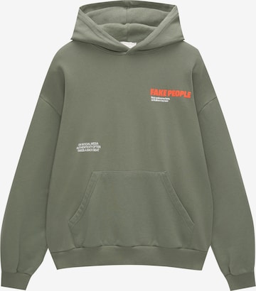 Pull&Bear Sweatshirt in Groen: voorkant