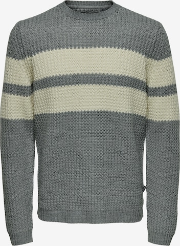 Only & Sons Sweater 'Sazlo' in Grey: front