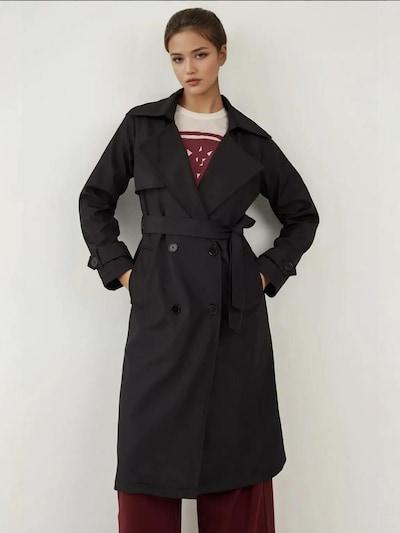 Bigdart Manteau mi-saison 'Trenchcoats' en S en noir, Vue avec produit