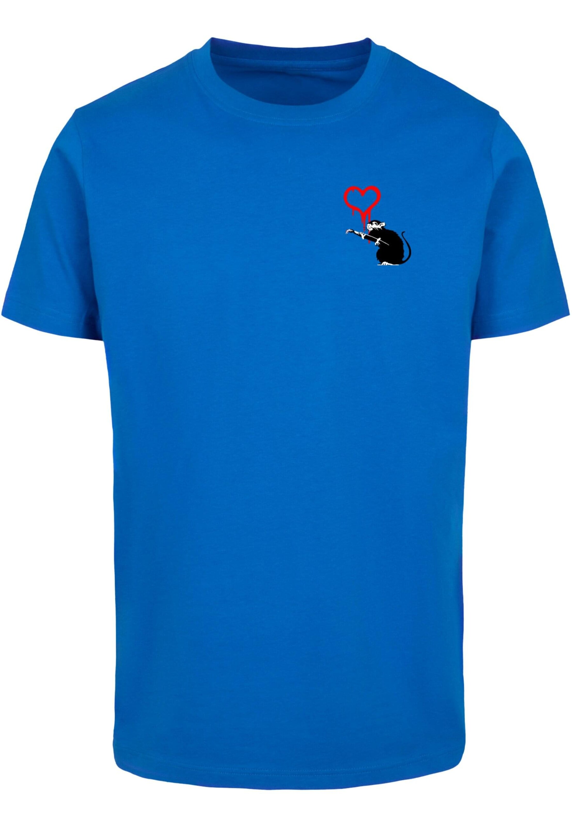 Merchcode Shirt 'Banksy - Love Rat' in Blue: front