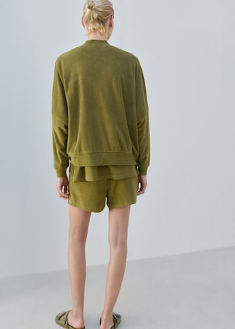 MANGO Knit Cardigan 'terry' in Green