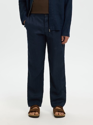 SELECTED Regular Broek '196 Straight' in Blauw: voorkant
