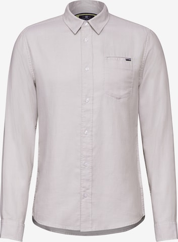 Street One MEN Regular fit Button Up Shirt in Beige: front
