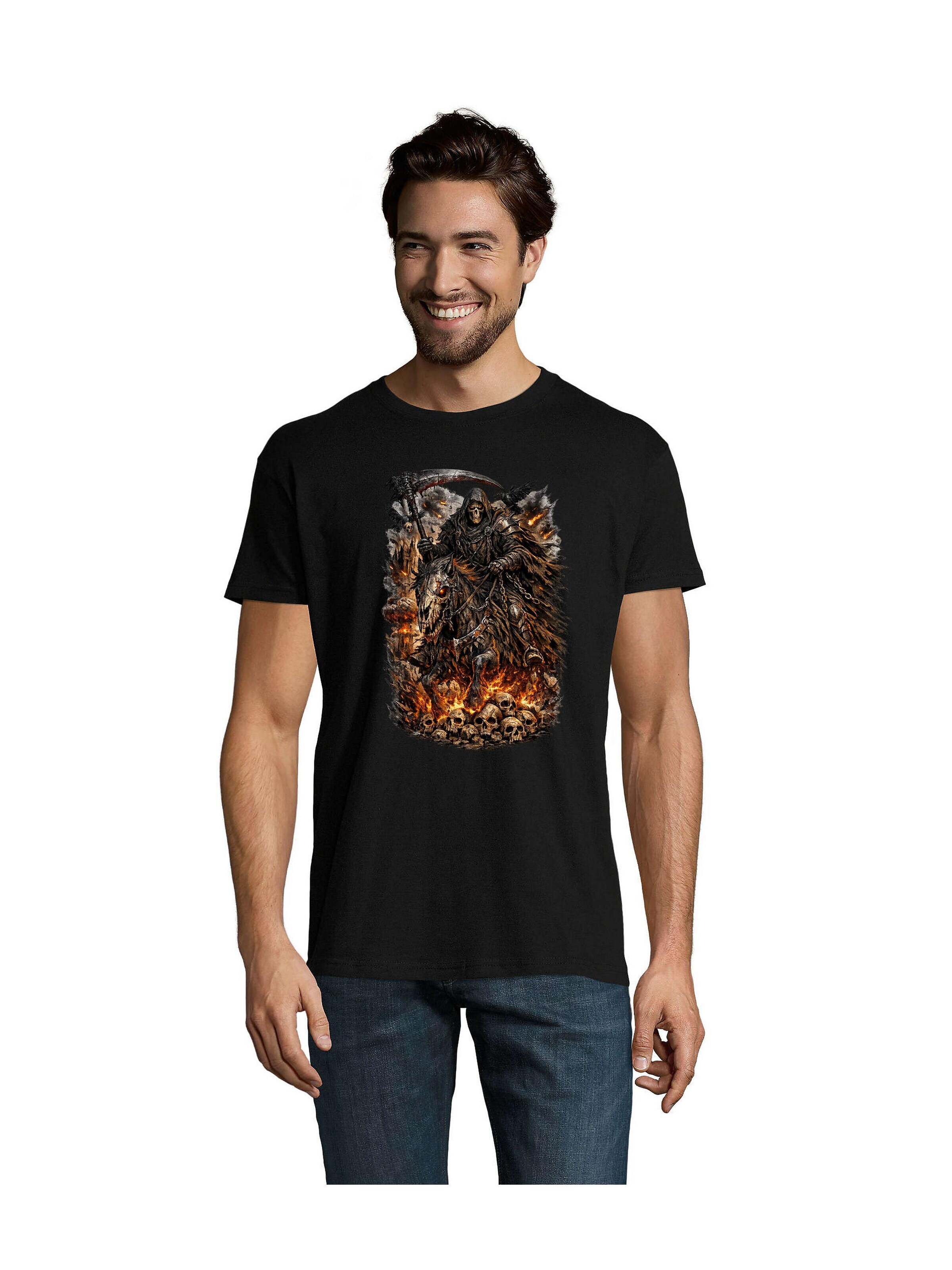 Blondie & Brownie Shirt 'ApocalyotischerReiter' in 4XL in Black, Item view