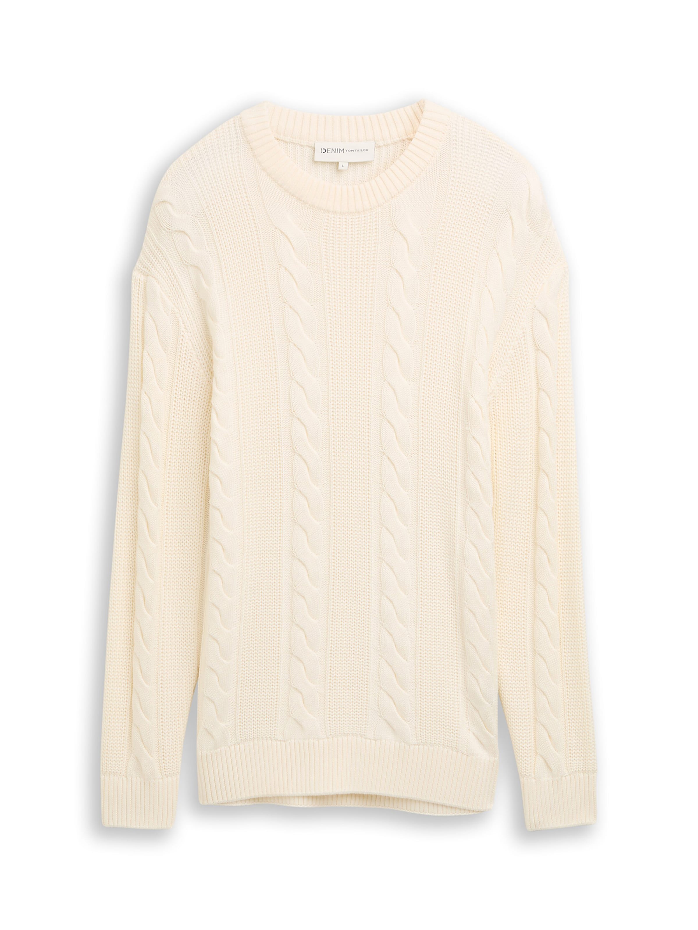TOM TAILOR DENIM Sweater in White: front