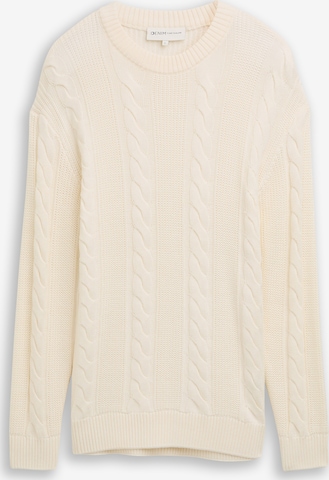 Pull-over TOM TAILOR DENIM en blanc : devant