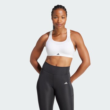 ADIDAS PERFORMANCE Bustier Sport-BH in Weiß: predná strana