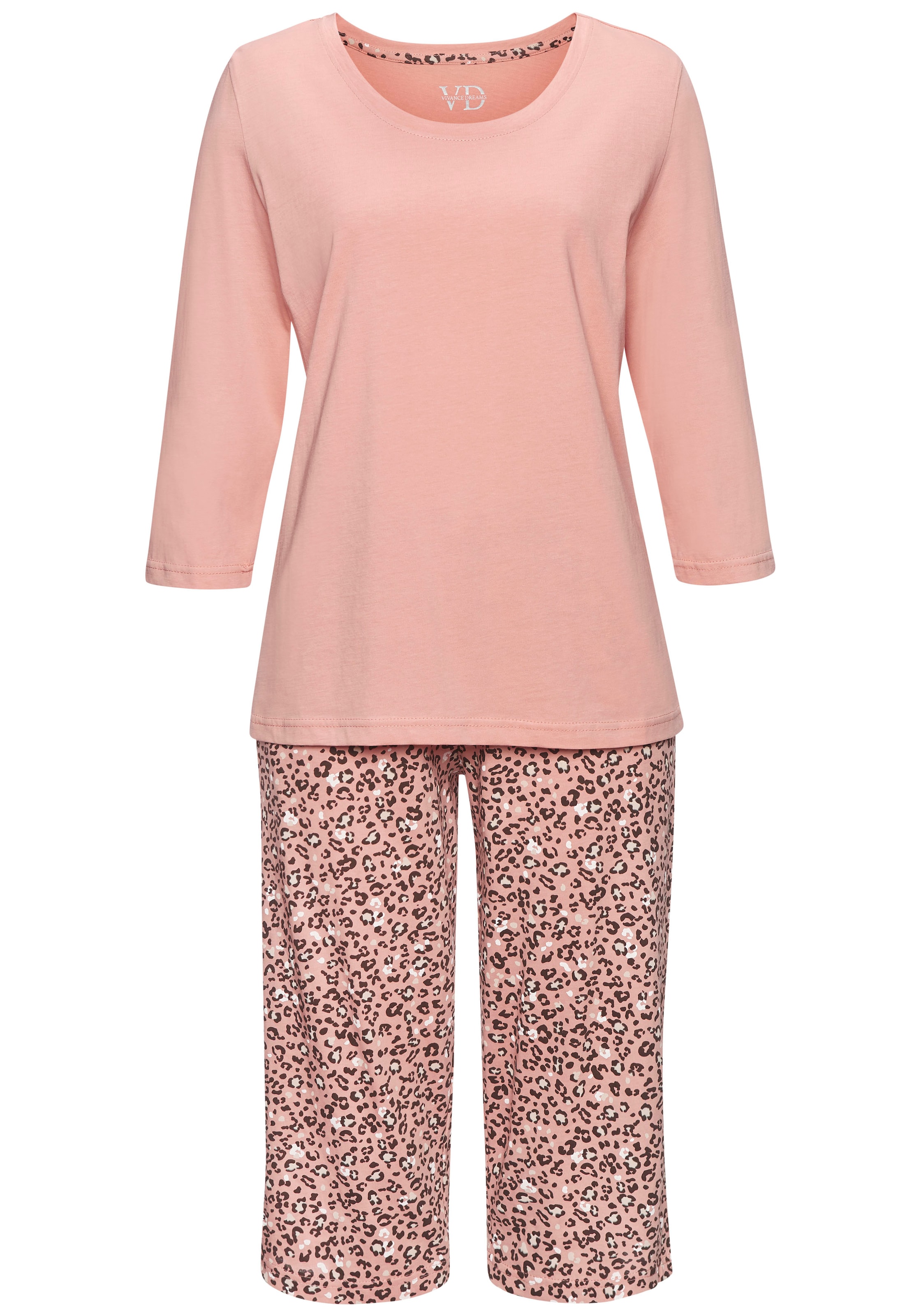 VIVANCE Pijama en rosa / negro / blanco, Vista del producto