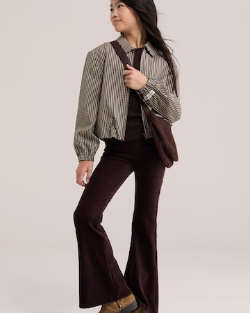 WE Fashion Flared Trousers in Brown