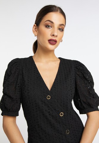 Abito camicia 'Koosh' di faina in nero