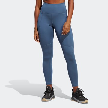 ADIDAS TERREX Skinny Outdoor Pants in Blue: front