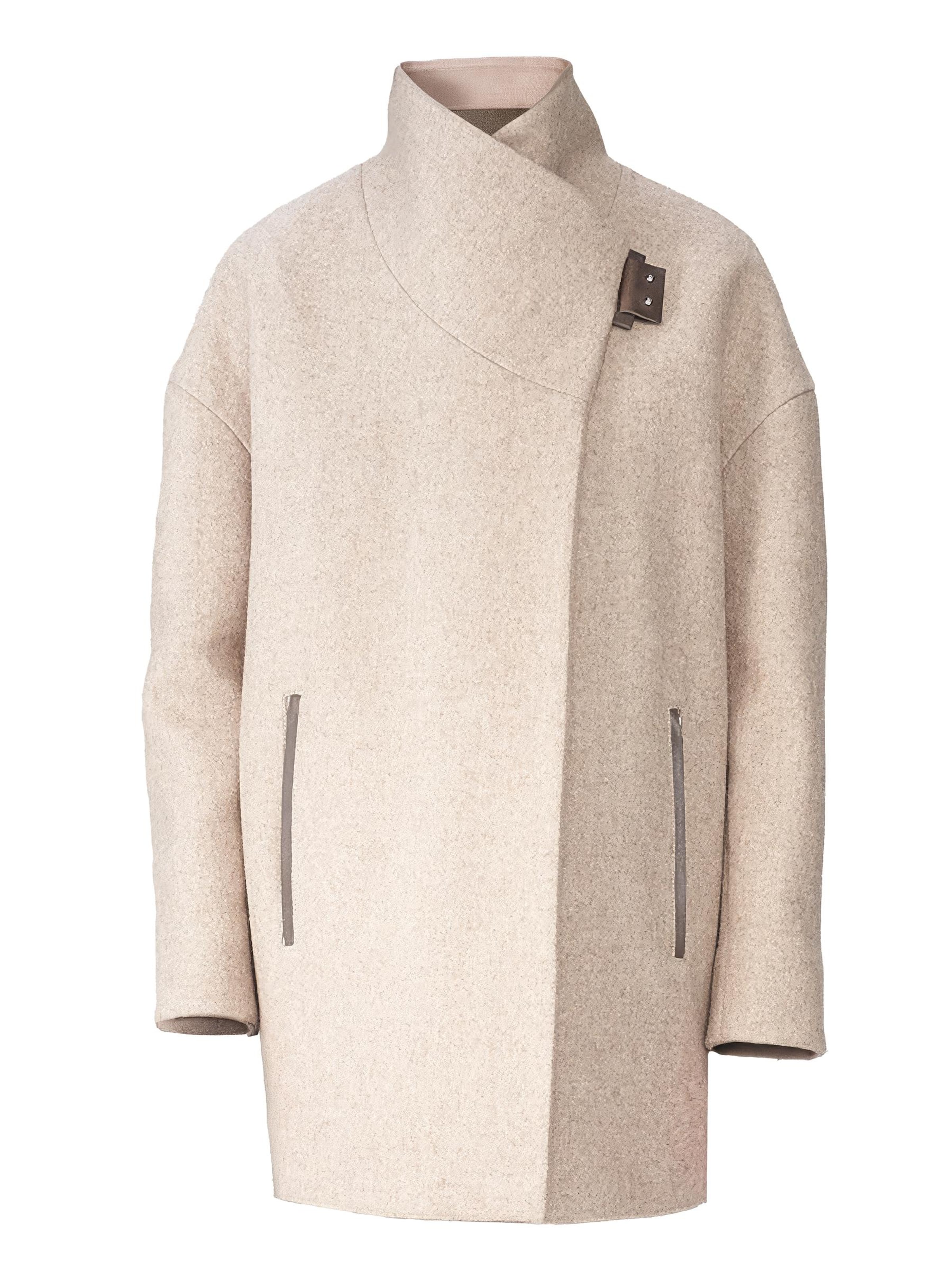 VESPUCCI BY VSP Wintermantel 'Liyah' in Beige: voorkant