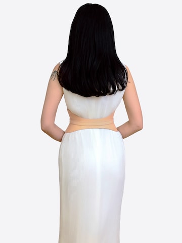 Haute Cuir Riem 'Crescent Corset Belt' in Beige