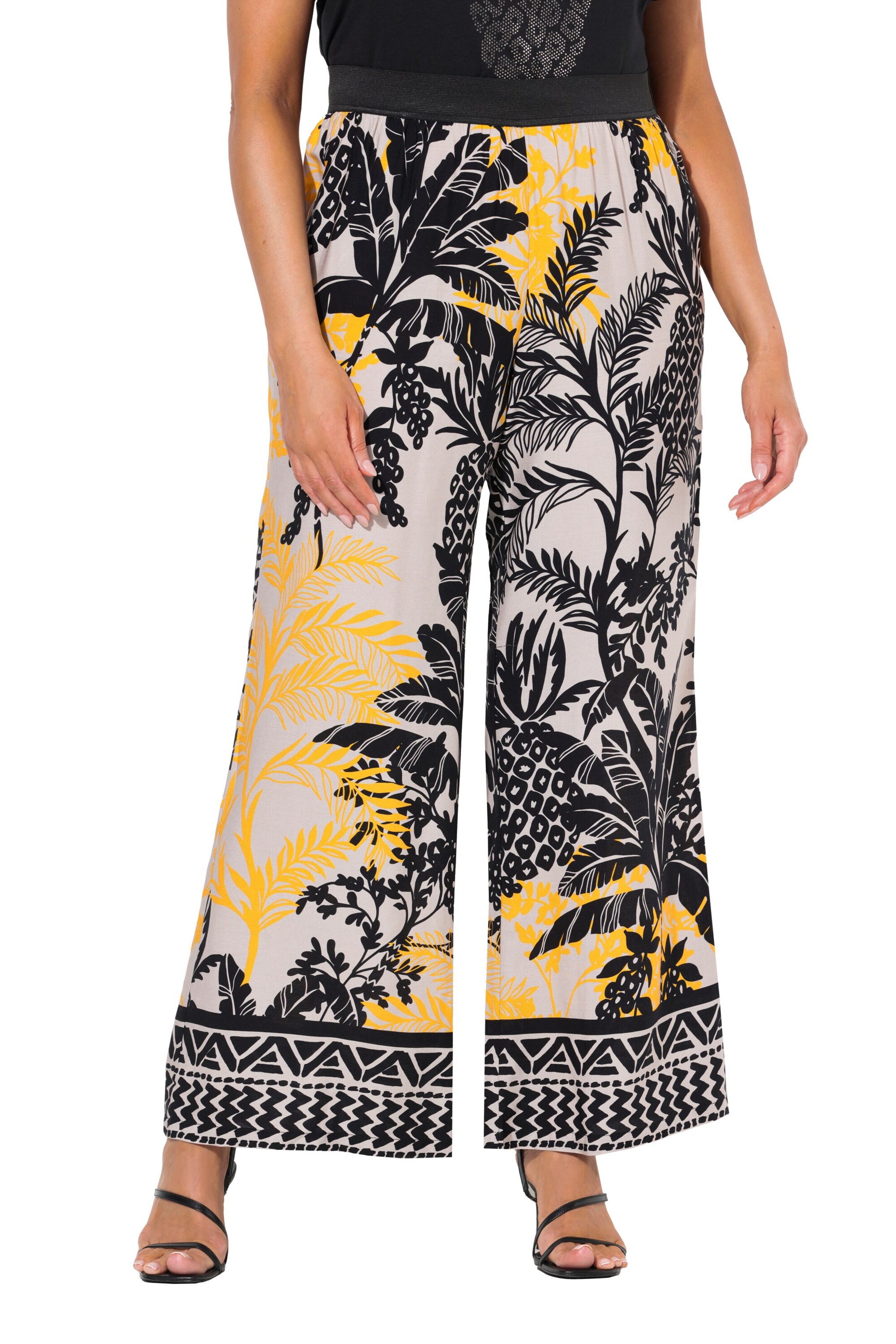 Ulla Popken Regular Broek in Zwart: voorkant