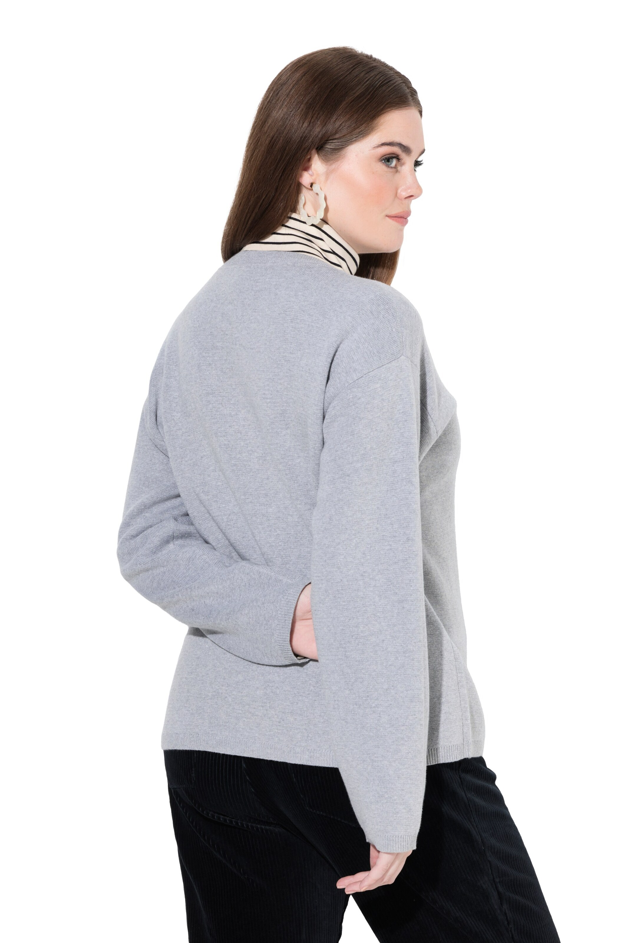 Ulla Popken Knit cardigan in Grey