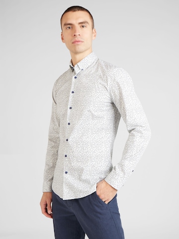 Lindbergh - Slim Fit Camisa em mistura de cores: frente