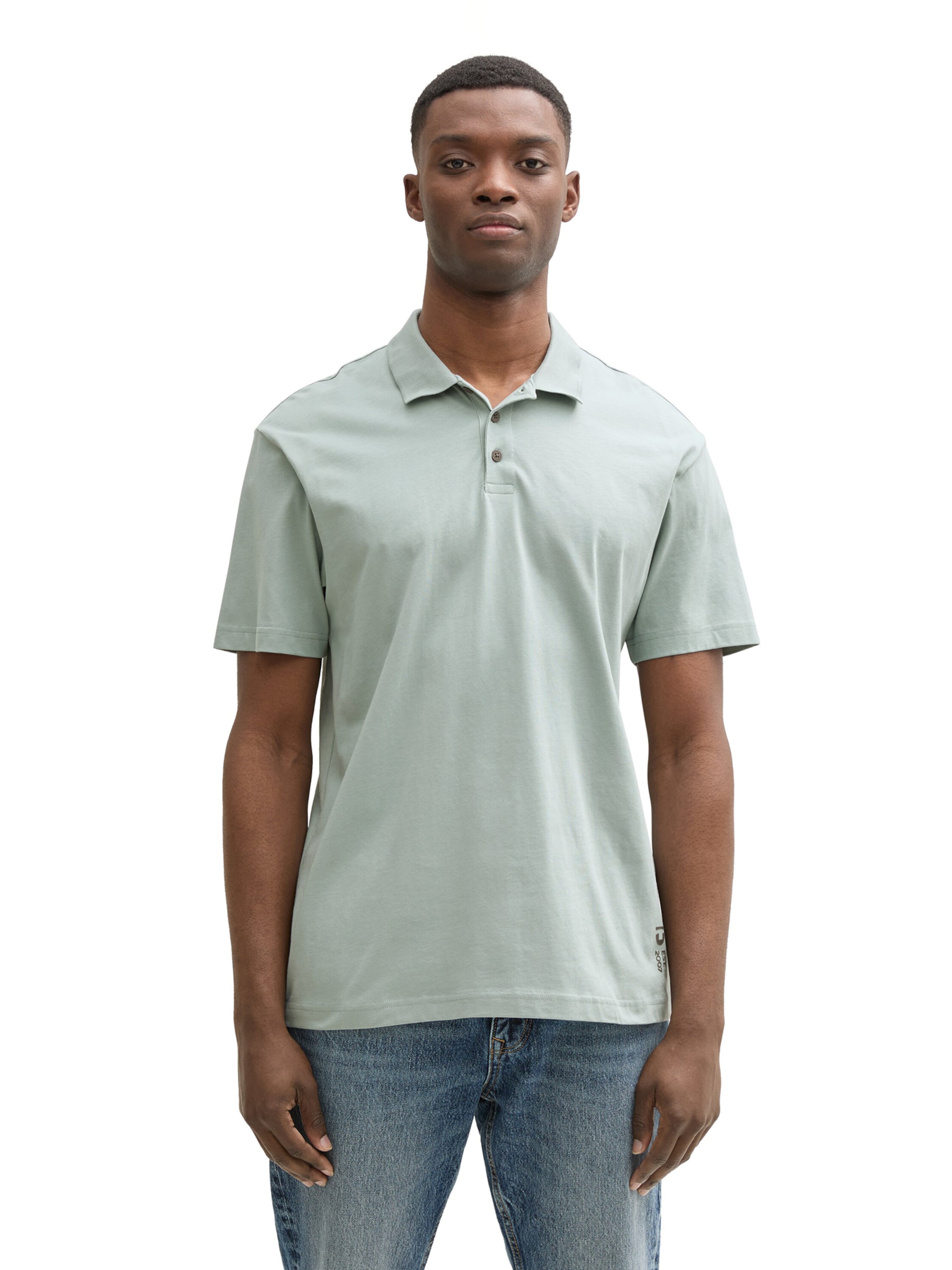 TOM TAILOR DENIM Poloshirt in Grün: Vorderseite