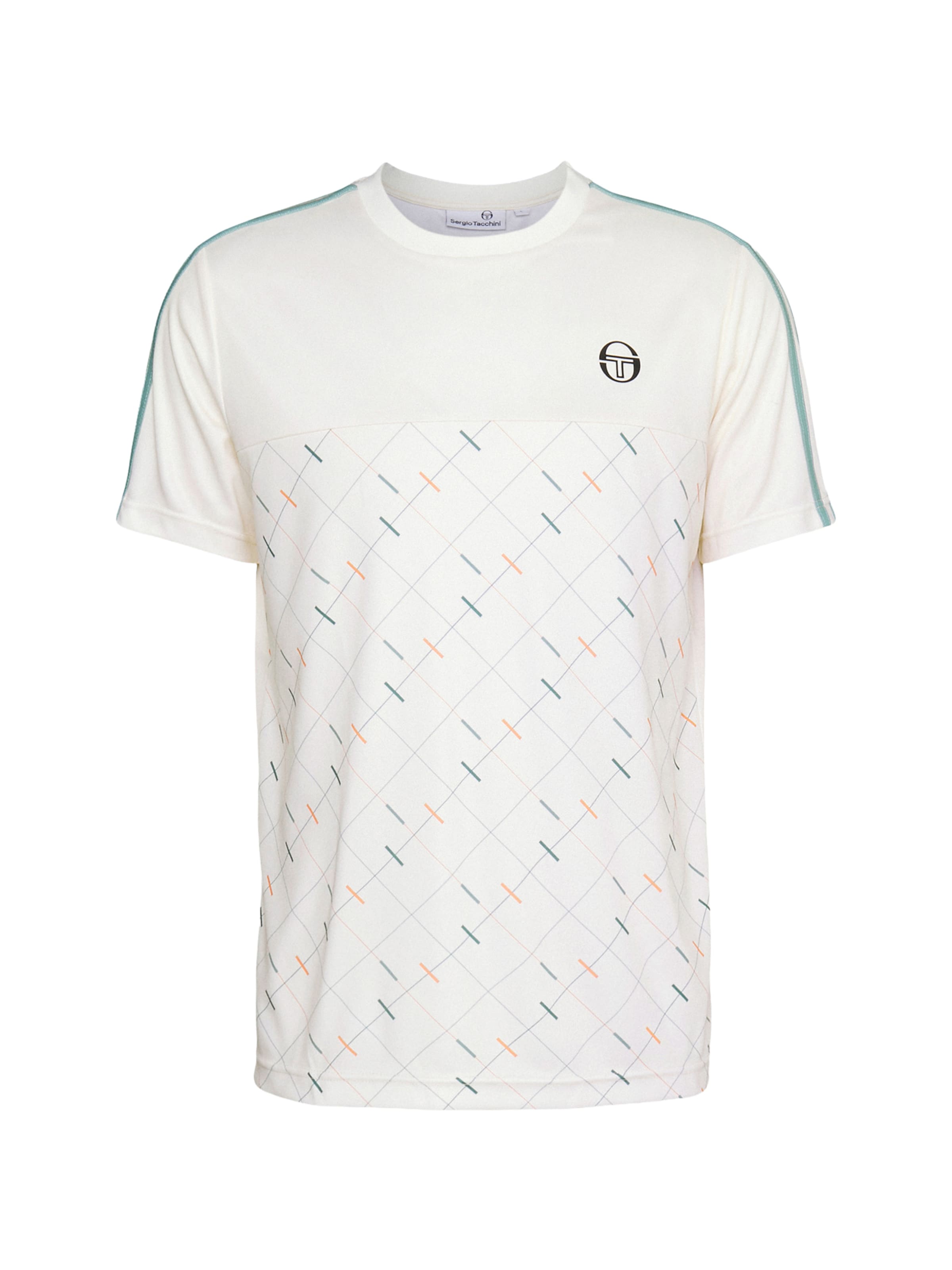 Sergio Tacchini Performance shirt 'Scotland' in Light beige / Petrol / Black / White, Item view