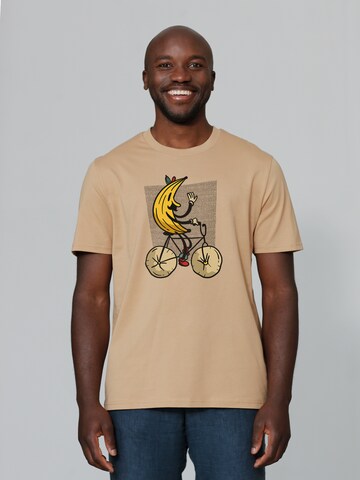 Watapparel Shirt ' Banana Rider ' in Beige: voorkant