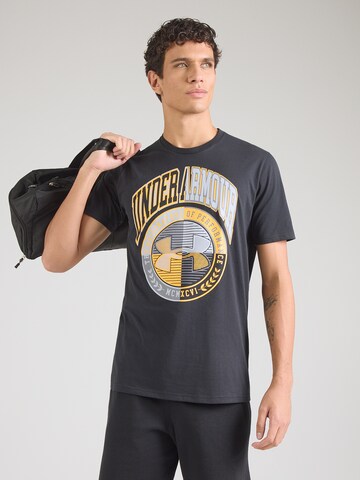 UNDER ARMOUR Performance Shirt 'VARSITY CREST' in Black: front
