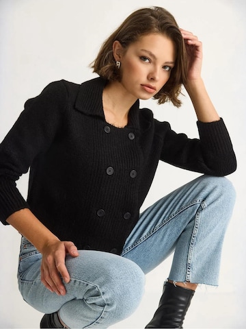 Cardigan Bianco Lucci en noir