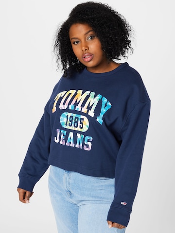 Tommy Jeans Curve Суичър в синьо: отпред