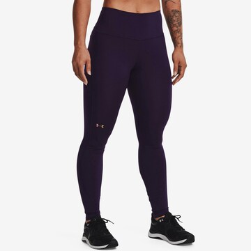 UNDER ARMOUR Skinny Workout Pants in Purple: front