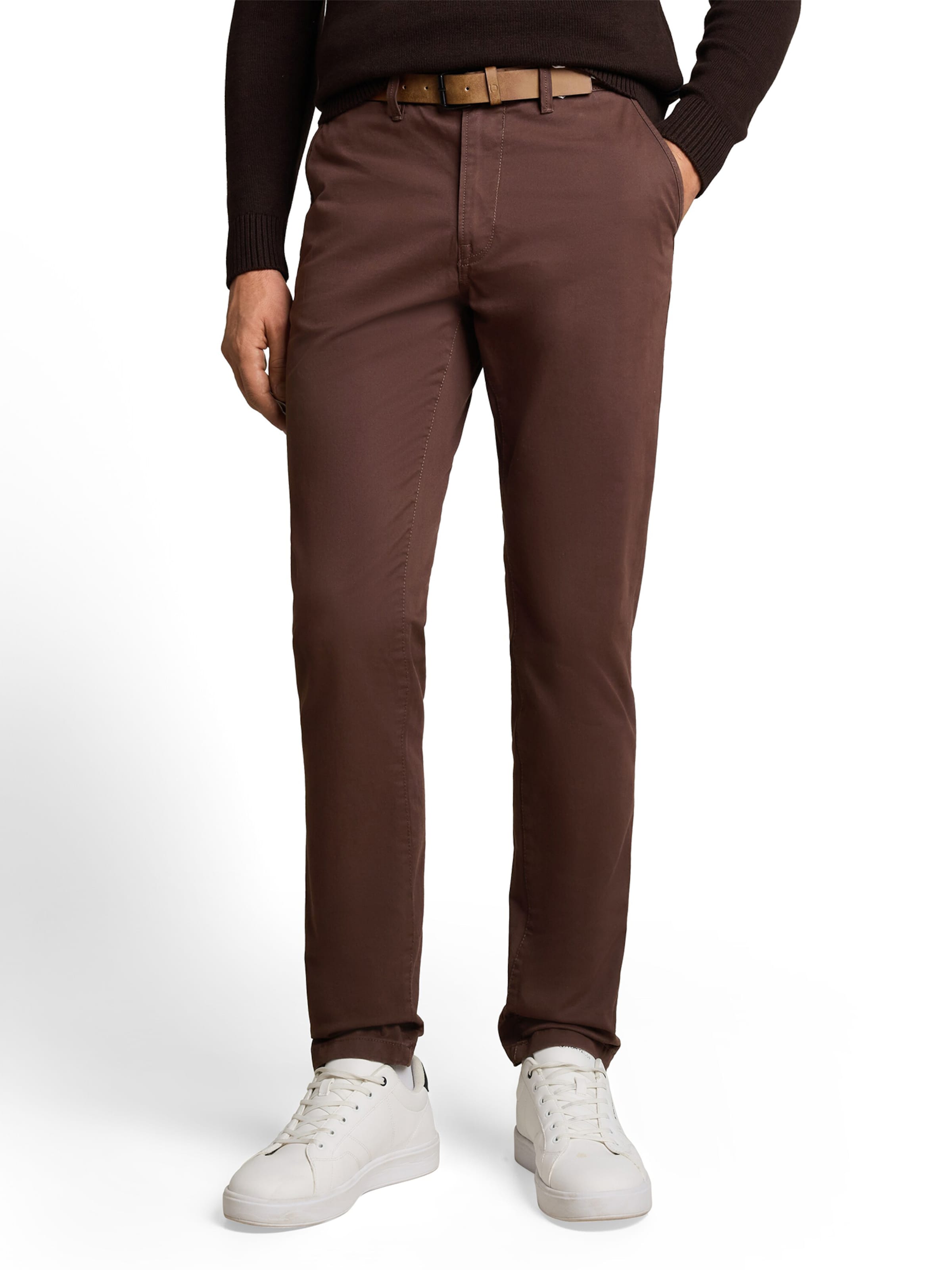 Slimfit Pantaloni chino di TOM TAILOR DENIM in marrone: frontale