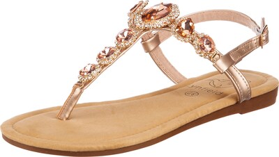 Lynfield Limited Fashion Metallic T-Steg-Sandale in rosegold, Produktansicht
