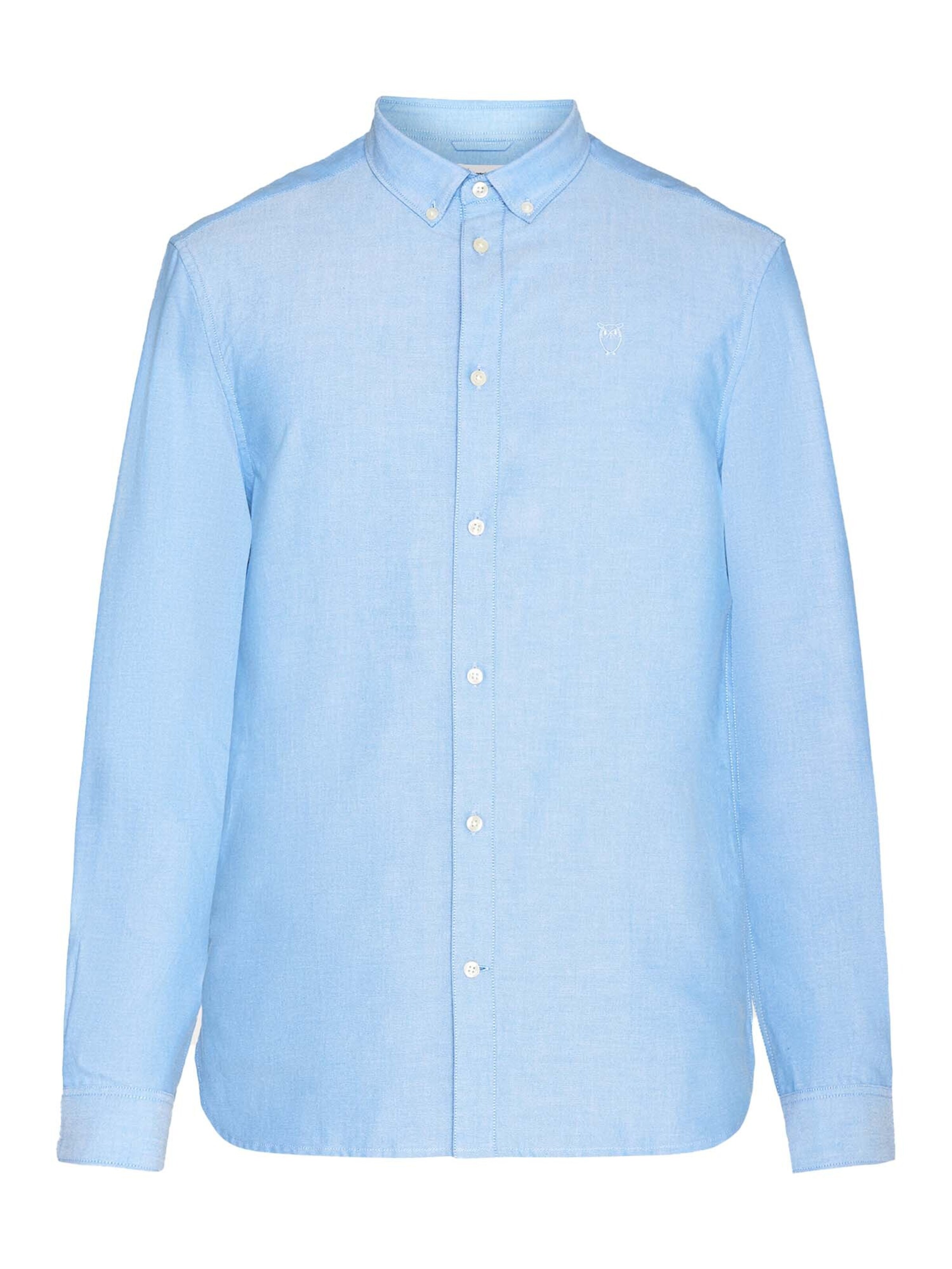KnowledgeCotton Apparel Hemd 'Harald' in Blau: Vorderseite