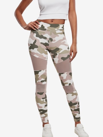 Urban Classics Skinny Leggings in Pink: front