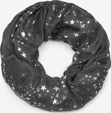 styleBREAKER Schlauchschal 'Loop Schal mit Metallic Sterne Print' in Grau: Vorderseite