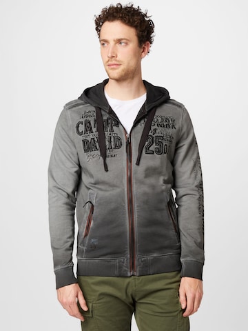 CAMP DAVID Zip-Up Hoodie 'Land Of Legends' in Black: front