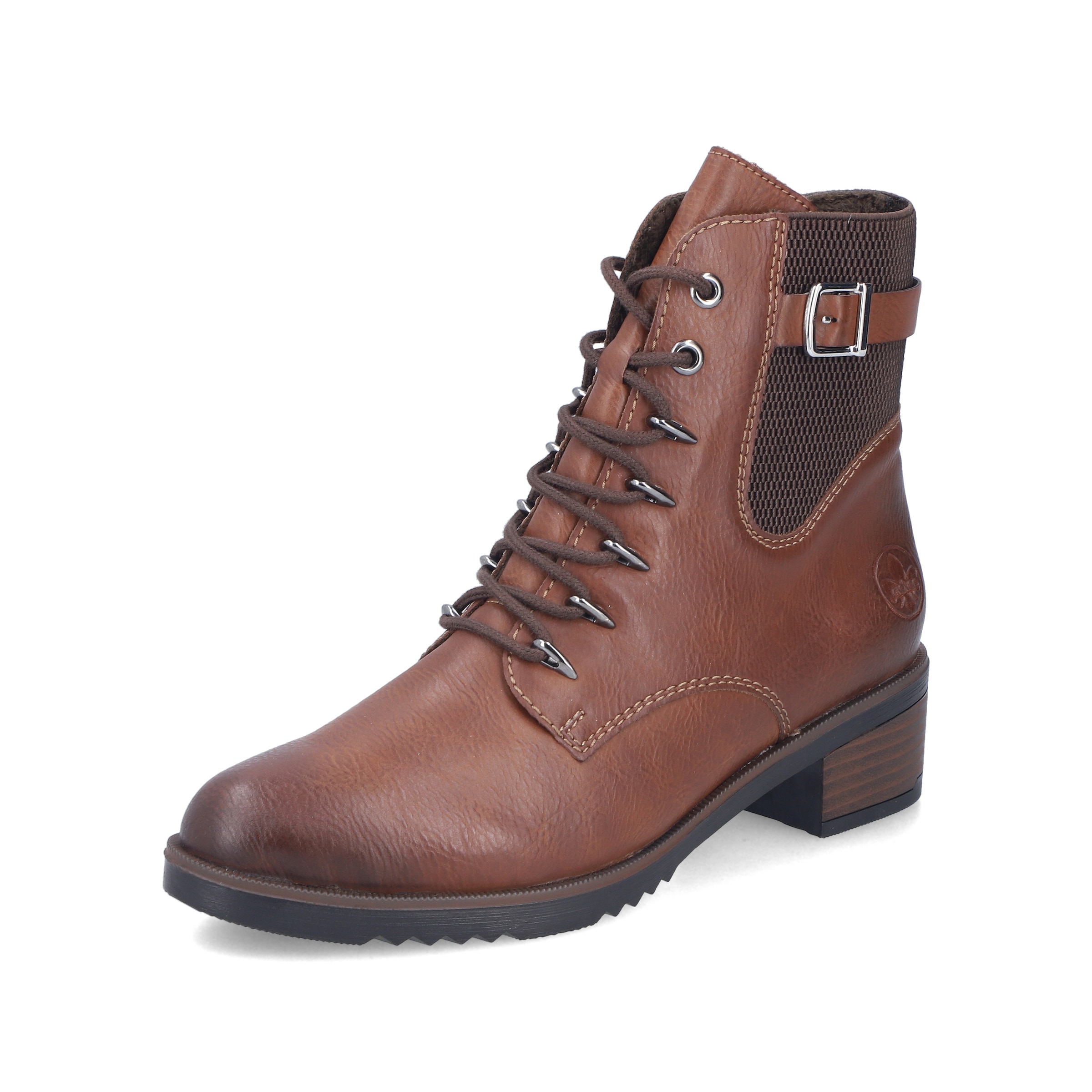 Bottines à lacets Rieker en marron : devant