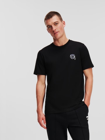 Tricou 'Ikonik' de la Karl Lagerfeld pe negru: față