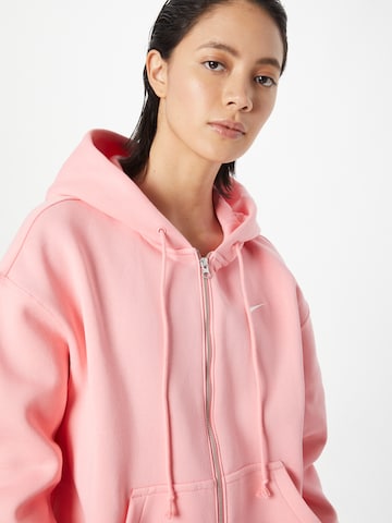 Nike Sportswear Zip-Up Hoodie 'PHNX FLC' in Pink