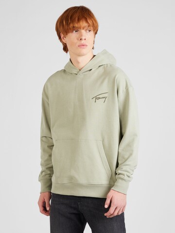 Tommy Jeans - Sudadera con cremallera en verde: frente