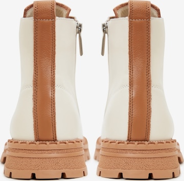 CESARE GASPARI Lace-Up Ankle Boots in Beige