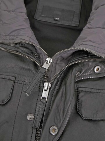 Lederjacken24 Between-Season Jacket 'Salmon 6' in Black