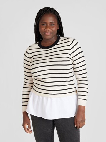 ONLY Carmakoma Sweater 'ANGIE LIFE' in White: front