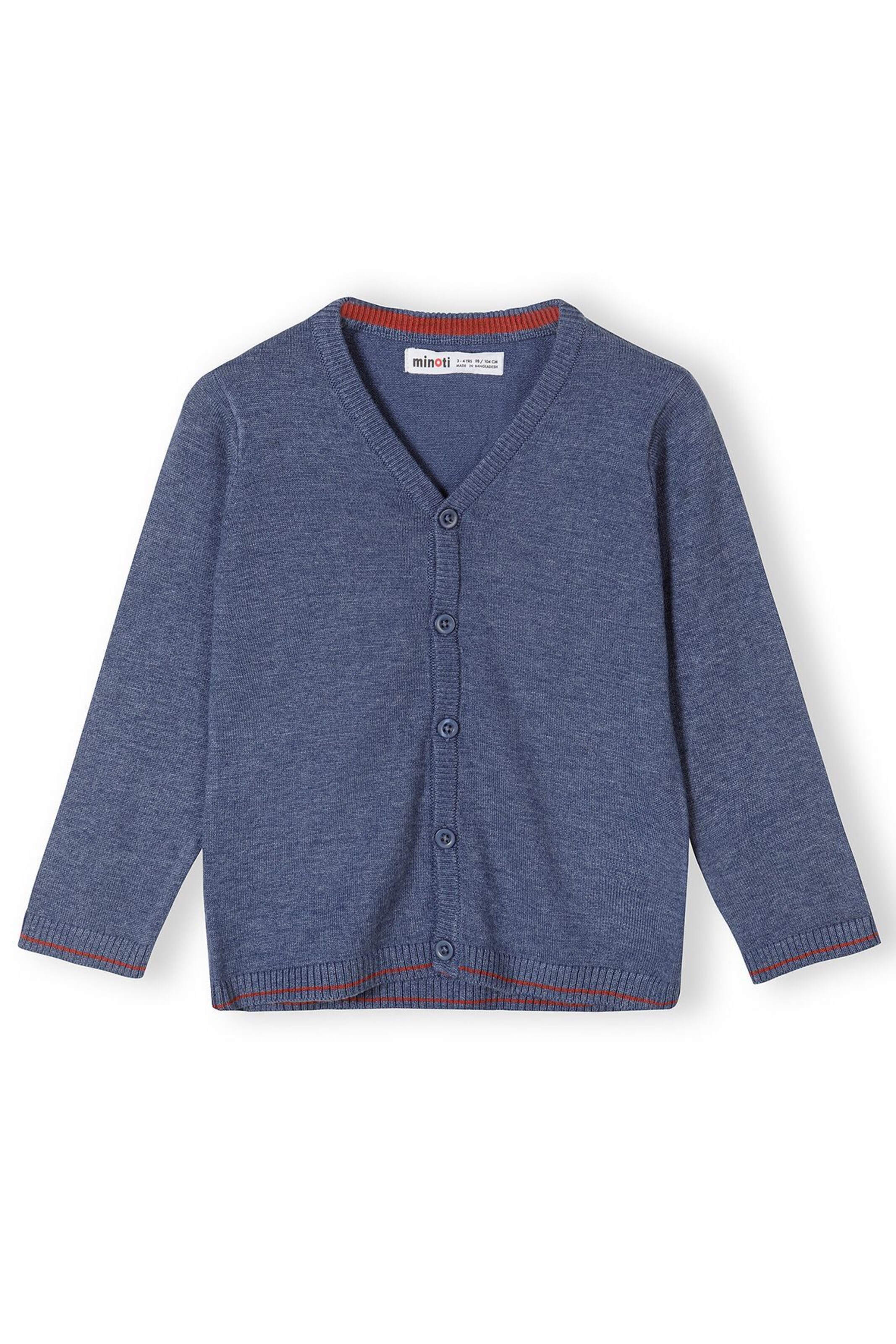 MINOTI Knit cardigan in Blue: front