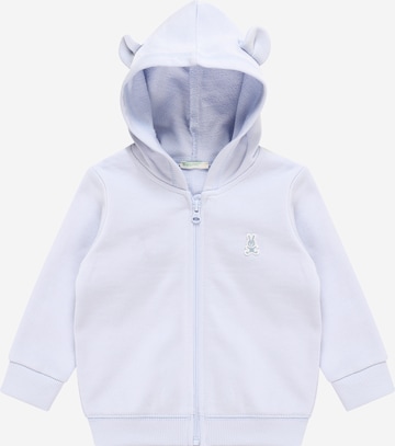 UNITED COLORS OF BENETTON Zip-Up Hoodie in Blue: front