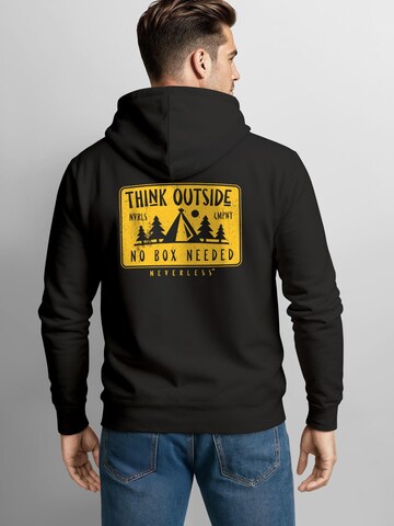 Neverless Sweatjacke 'Think Outside' in Schwarz