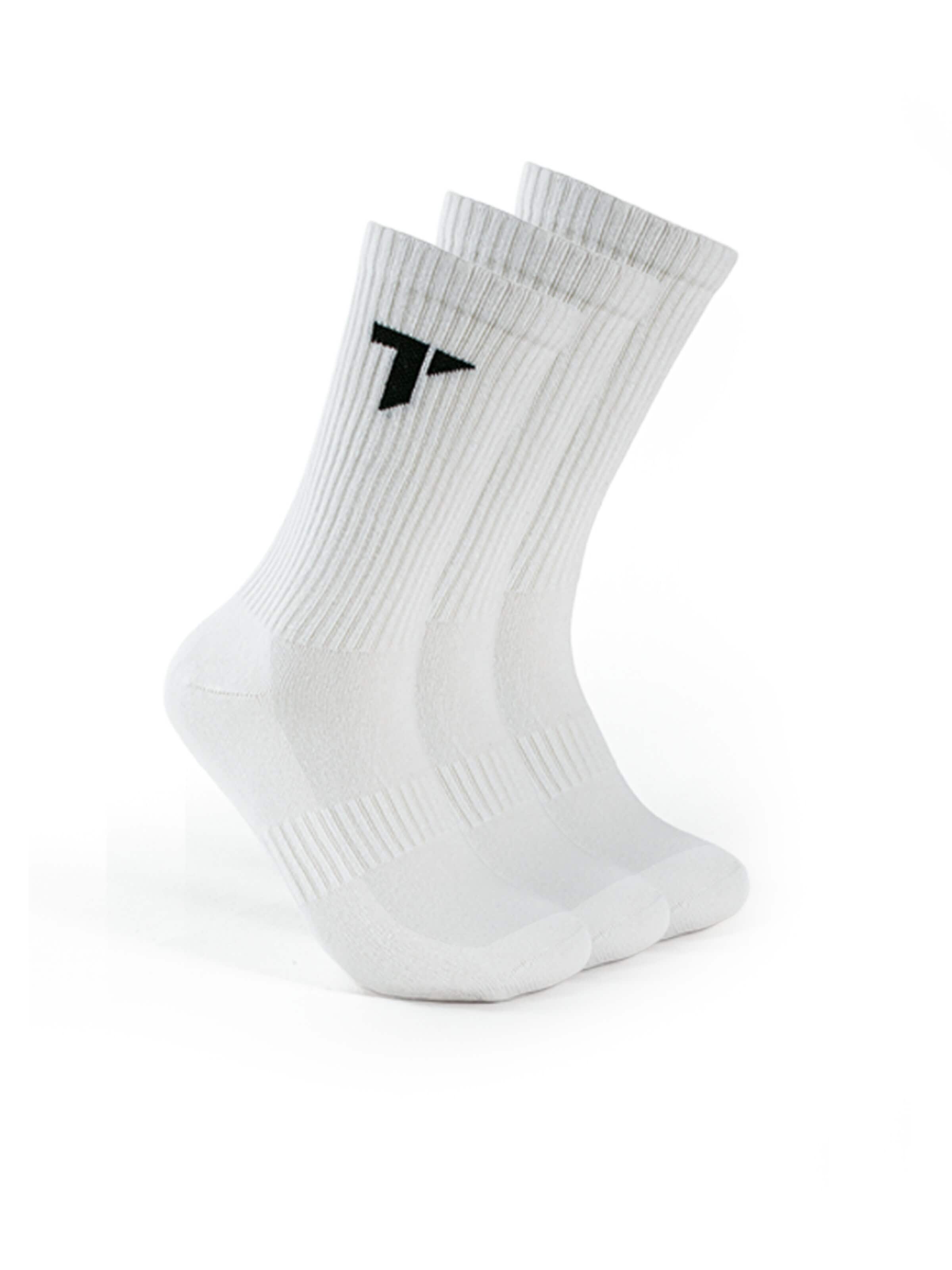 TRYIT Athletic Socks in White: front