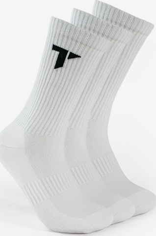 TRYIT Athletic Socks in White: front