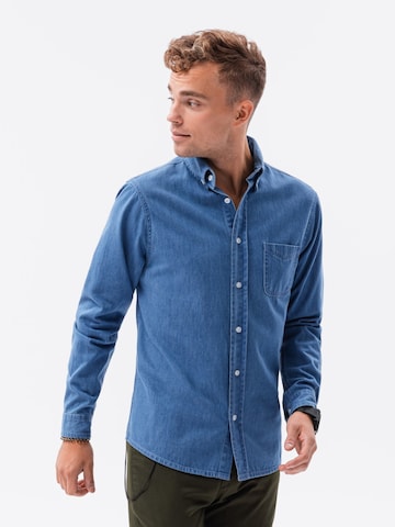 Ombre Slim fit Button Up Shirt 'K568' in Blue: front