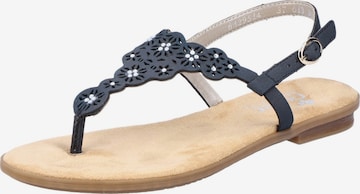 Rieker T-bar sandals in Blue: front